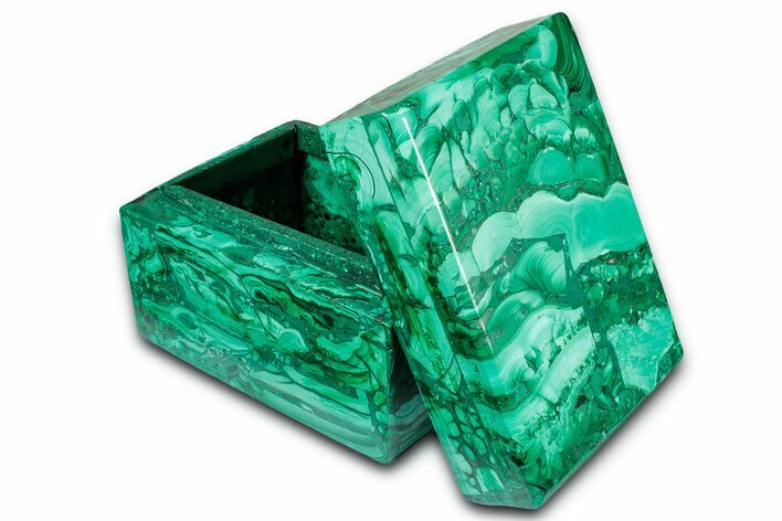 Wide Malachite Jewelry Box - DR Congo #335718